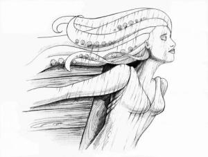 Figurehead illo by Vicky Pratt from And Then... adventure anthology